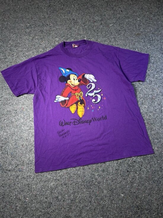 Mickey Inc Mouse Fantasia 25th Anniversary T SHIRT Men's XXL  Vintage 90's - Picture 2 of 10